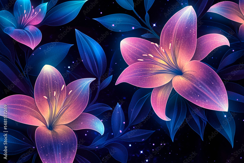 Fototapeta premium abstract background with flowers