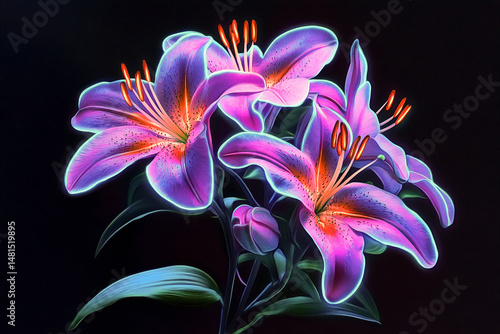 orchid on black background