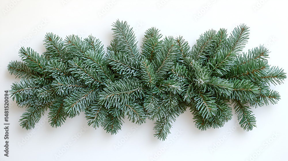 Obraz premium Green fir and pine branches are nature's evergreen decoration for the winter holiday and Christmas season