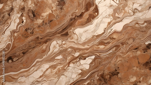 Abstract background painted with brown liquid paint marble image.  Liquid marble painting on canvas with bronze gradient. 