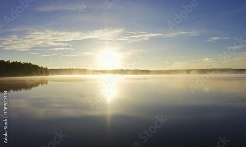 Wallpaper Mural Misty Sunrise Over a Calm Lake Torontodigital.ca