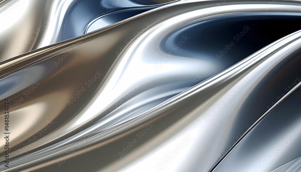 Silver Brushed Metal Aluminum Texture with Wave Patterns and Reflections Silver Brushed Metal Aluminum Texture with Wave Patterns and Reflections