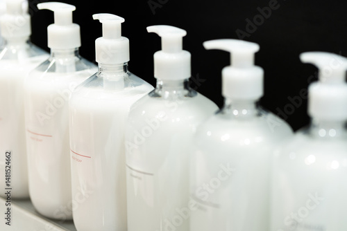 Refill to reduce plastic waste. soap or shampoo for refill. plastic bottles for refill liquid soap, shampoo and other products. Reusable Bottles for Soap and Shampoo in Zero Waste Lifestyle.