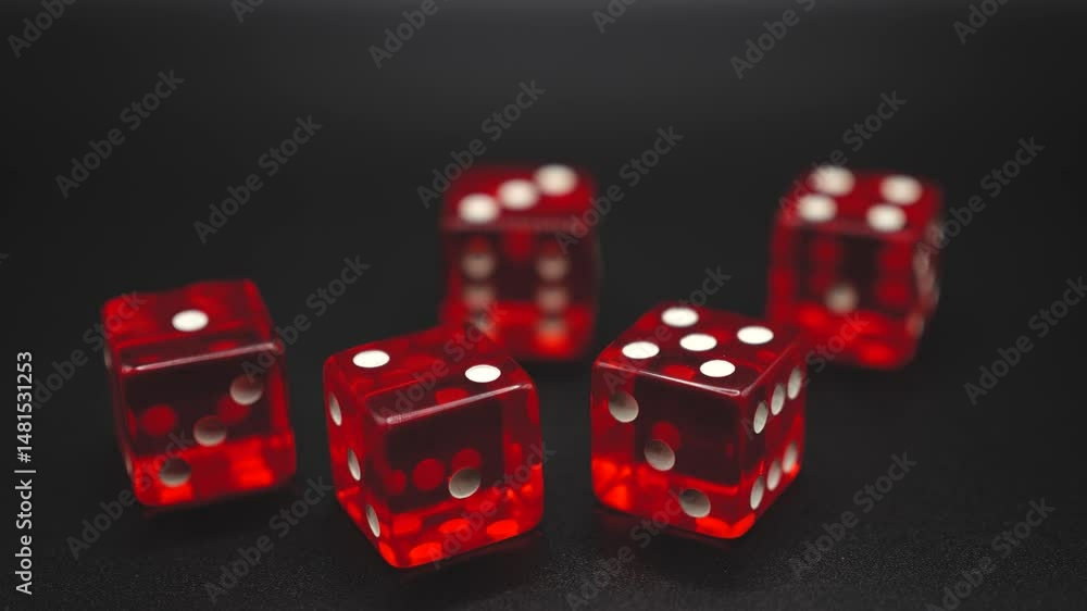 Transparent beautiful dice on black canvas. Numbers in order on dice. Transparent beautiful dice on black canvas. Numbers in order on dice.