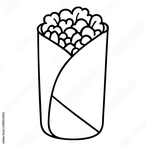 Burrito Classic Mexican Wrapped Food Vector Illustration