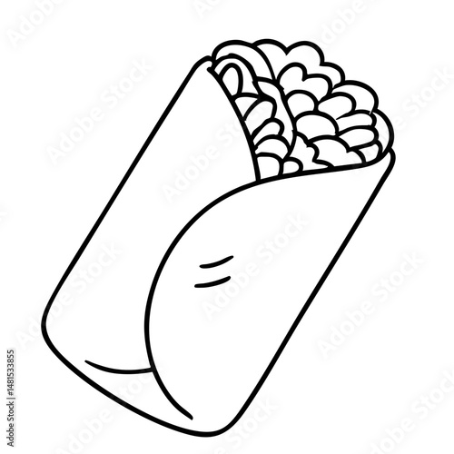 Burrito Classic Mexican Wrapped Food Vector Illustration