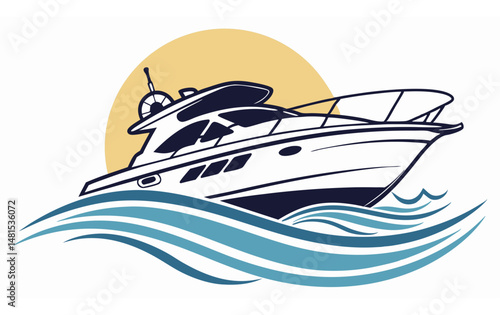 boating logo with new and unique style 
