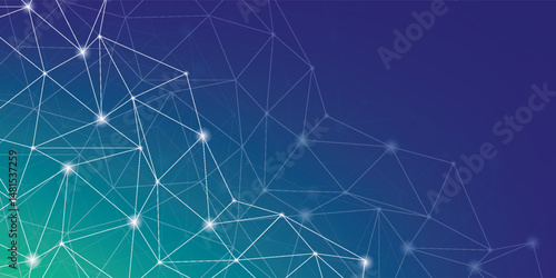 Digital technology speed connect blue green background, cyber nano information, abstract communication, innovation future tech data, internet network connection, Ai big data, line dot illustration