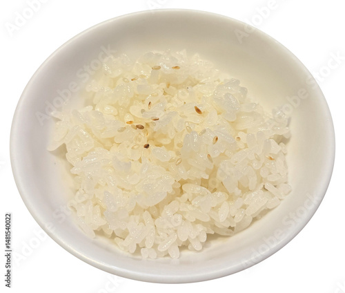 Die cut a bowl of white rice for Japanese food, appetiser, set menu, restaurant, recipe, cook book, cuisine, meal, lunch, dinner, food delivery, print, social media, decoration, department store, shop