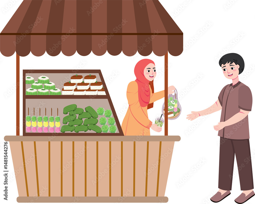 Obraz premium Iftar Food Hunt During Ramadan Evening in the City