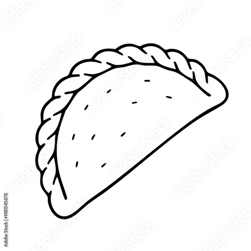 Empanada Savory Latin American Pastry Vector Illustration