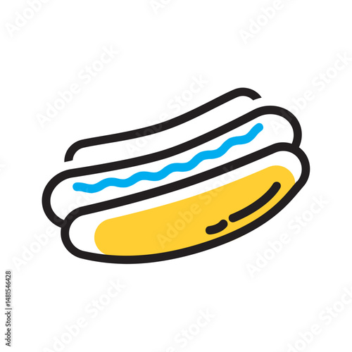 Vector multi color icon for Hotdog