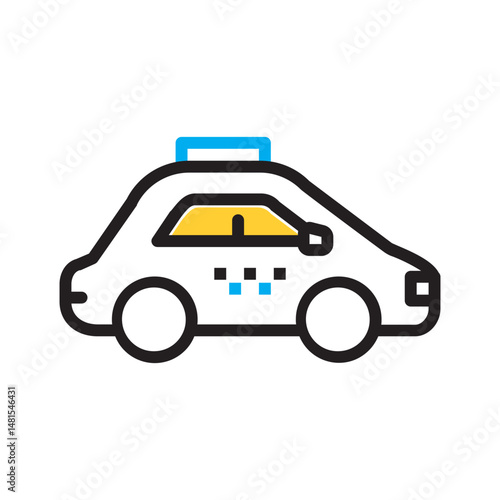 Vector multi color icon for Minicab
