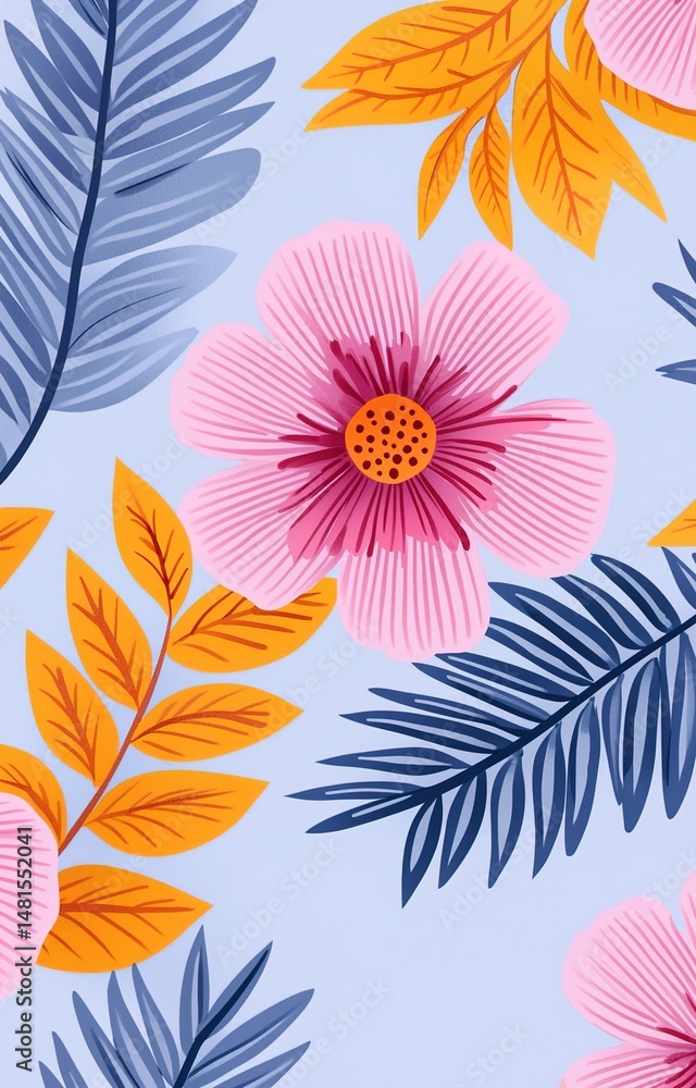 Fototapeta premium seamless pattern with autumn leaves