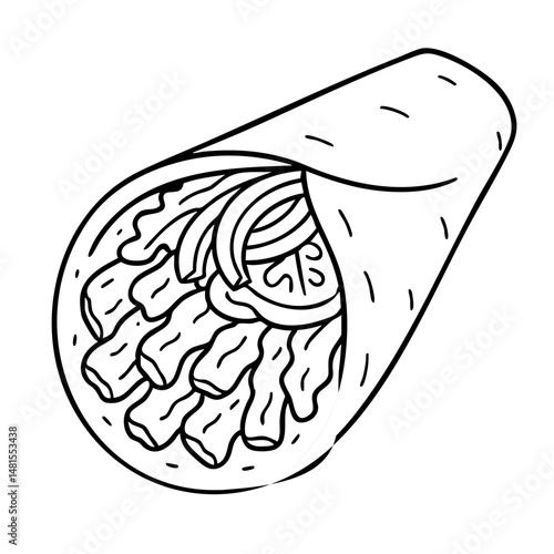 Greek Gyro – Mediterranean Street Food Vector Illustration
