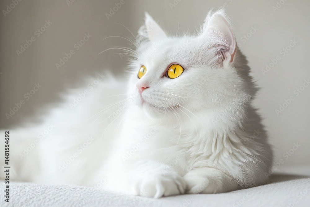 A white cat with blue eyes sitting on a white background ,beautiful white cat with long hair on a white background A white cat with blue eyes sitting on a white background ,beautiful white cat with long hair on a white background