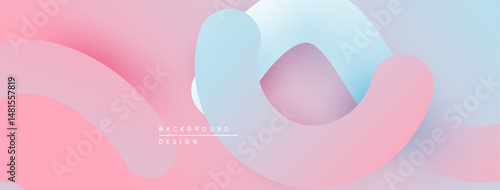 Abstract fluid shapes, pinks, blues create modern background. Soft gradients, overlapping forms suggest movement, depth. Design element.
