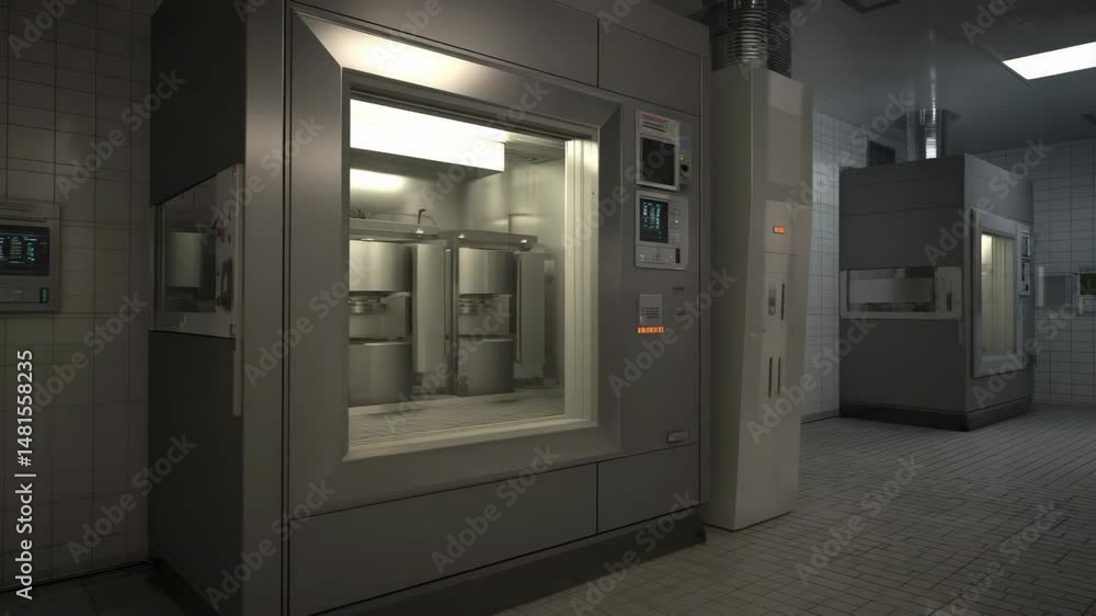 Industrial medical chamber in a sterile corridor. Industrial medical chamber in a sterile corridor.