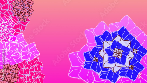 abstract flowers with pink background