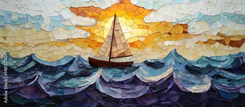 Sunset Sail Mosaic