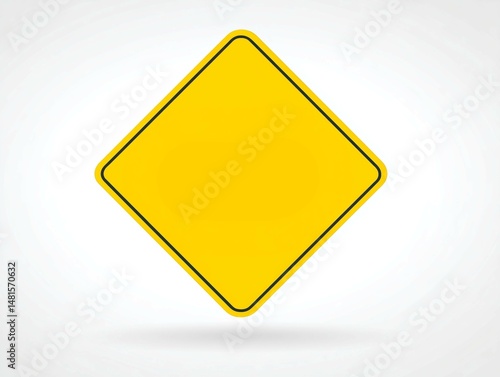 Free Download Blank yellow road sign isolated on white background. - GFXLoad