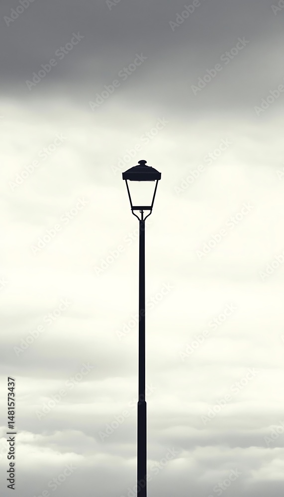 Urban lamppost against cloudy sky Urban lamppost against cloudy sky