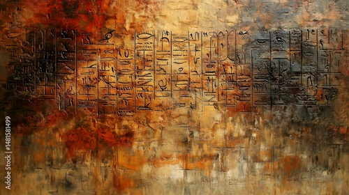 Stunning wall art featuring ancient cuneiform script.
