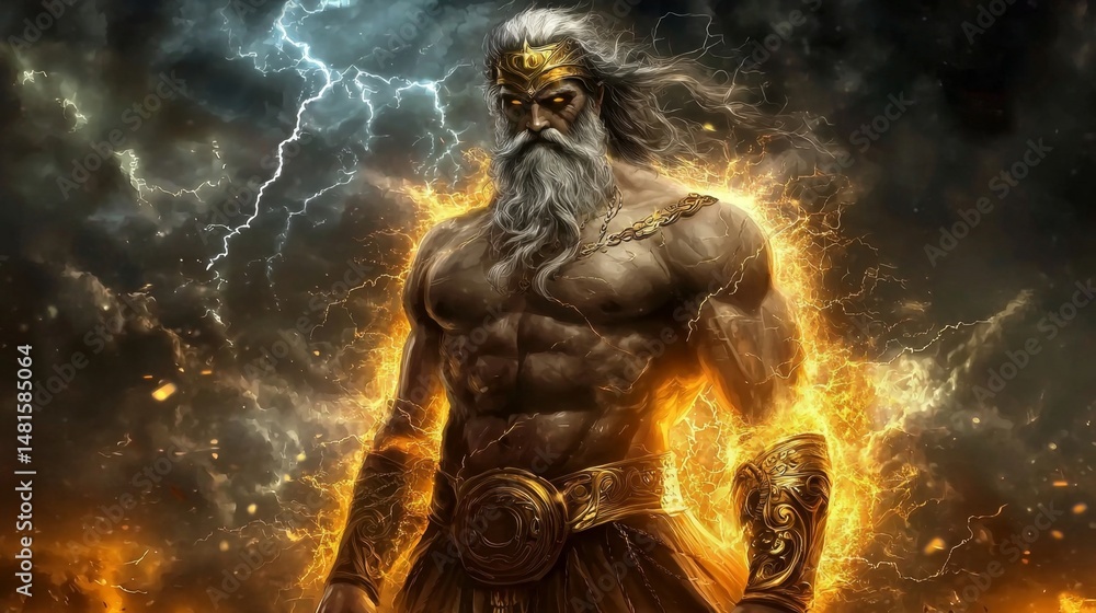 Powerful imagery of Zeus from ancient Greek mythology. Powerful imagery of Zeus from ancient Greek mythology.