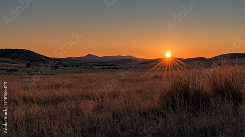 A Beautiful Sunrise Over a Field of Tall Grass