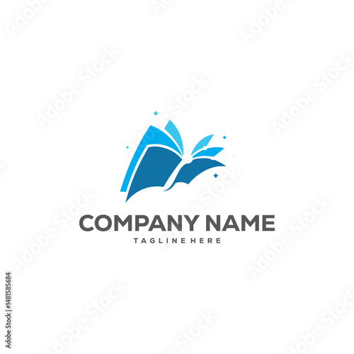 vector logo butterfly book education children