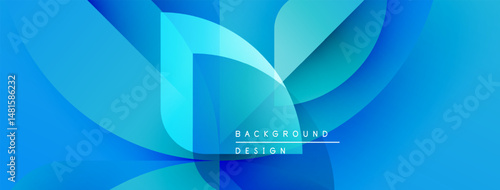 Abstract blue design. Overlapping layers create dynamic visual effect. Modern, sleek presentation suitable for backgrounds.