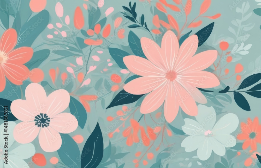 Obraz premium A Collection Of Pastel Cosmos Flowers Blooming Beautifully