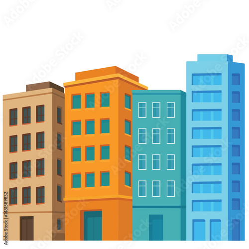 Apartment City Buildings Illustration