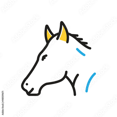 Multi color icon for horse