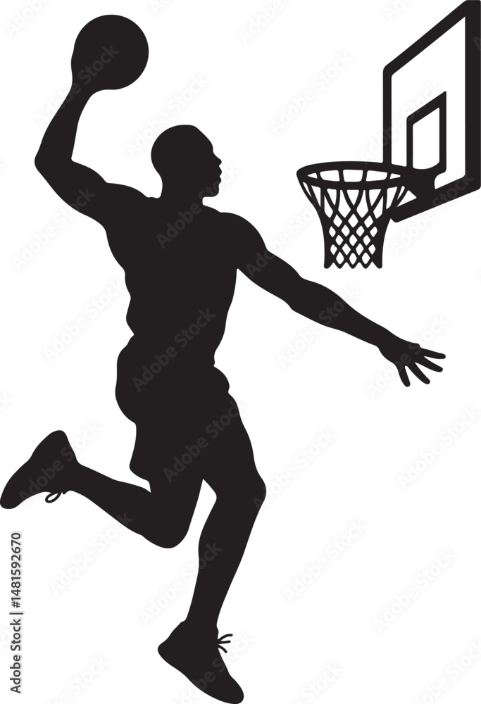 Naklejka premium basketball player silhouette vector