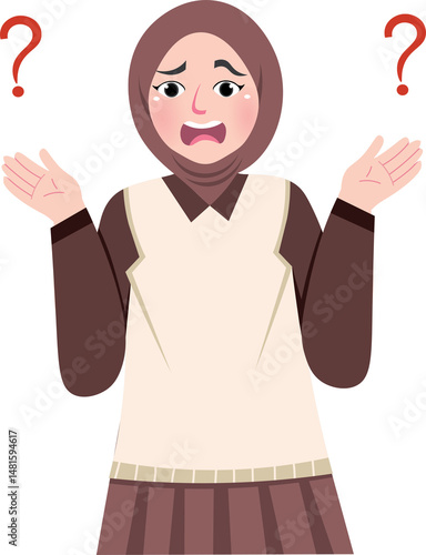 Female Character With Confused Face