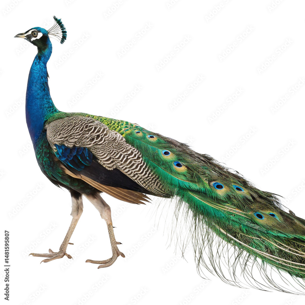 Fototapeta premium Peacock isolated on a transparent background