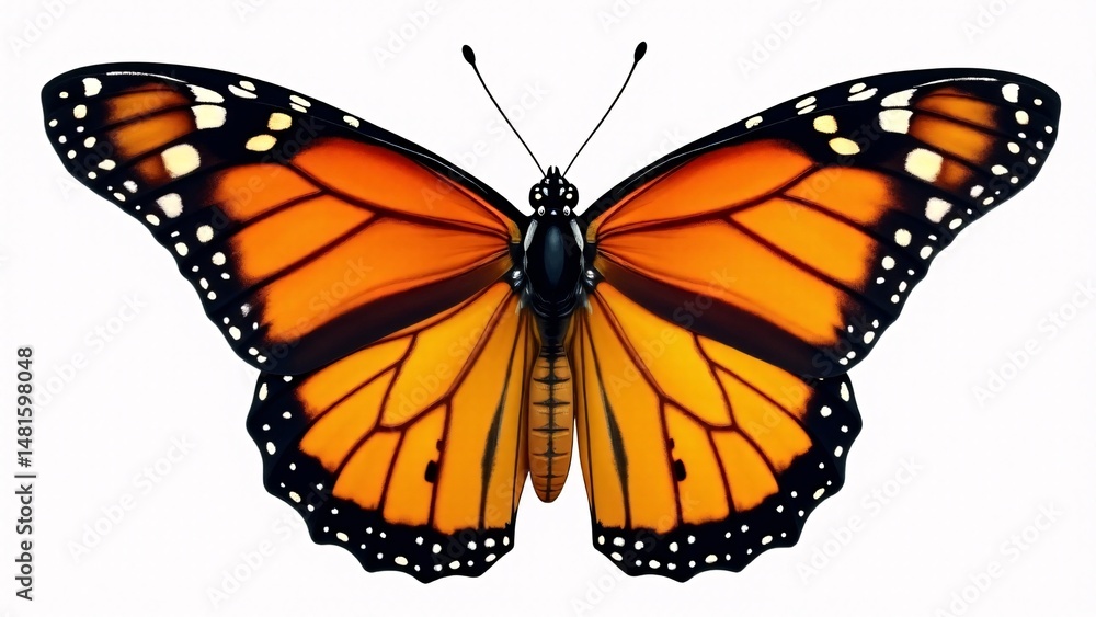 Fototapeta premium Monarch Butterfly With Open Wings Isolated