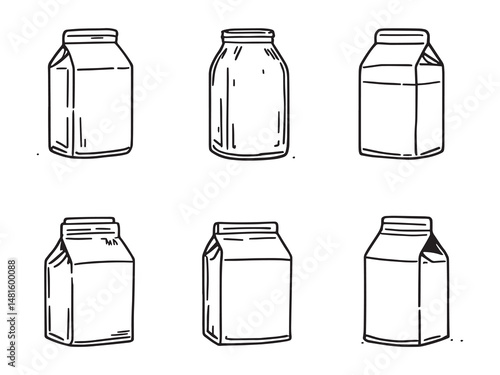 Vintage style milk can line art vector