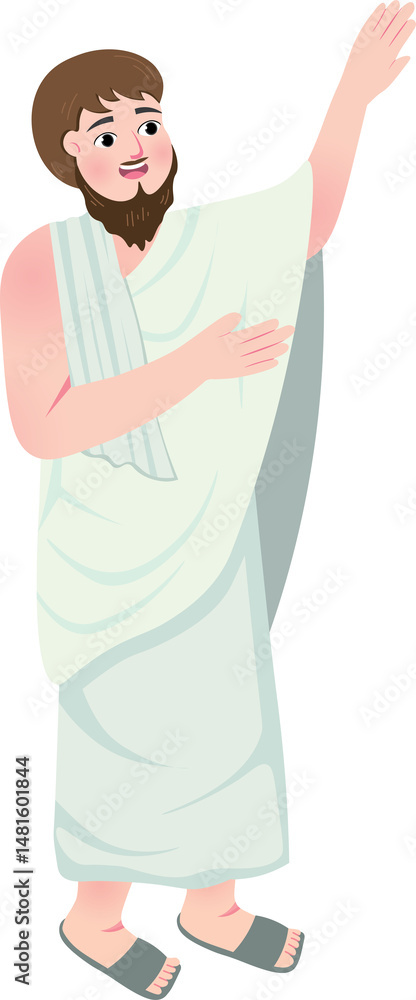 Obraz premium Hajj Pilgrimage Illustration with Male Character