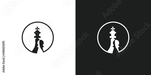 King Pawn Chess with Circle Logo Design