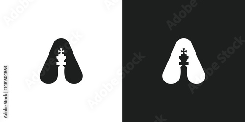 Letter A King Chess Logo Design