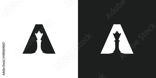 Letter A Queen Chess Logo Design