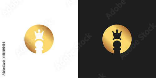Pawn King Chess Logo Design