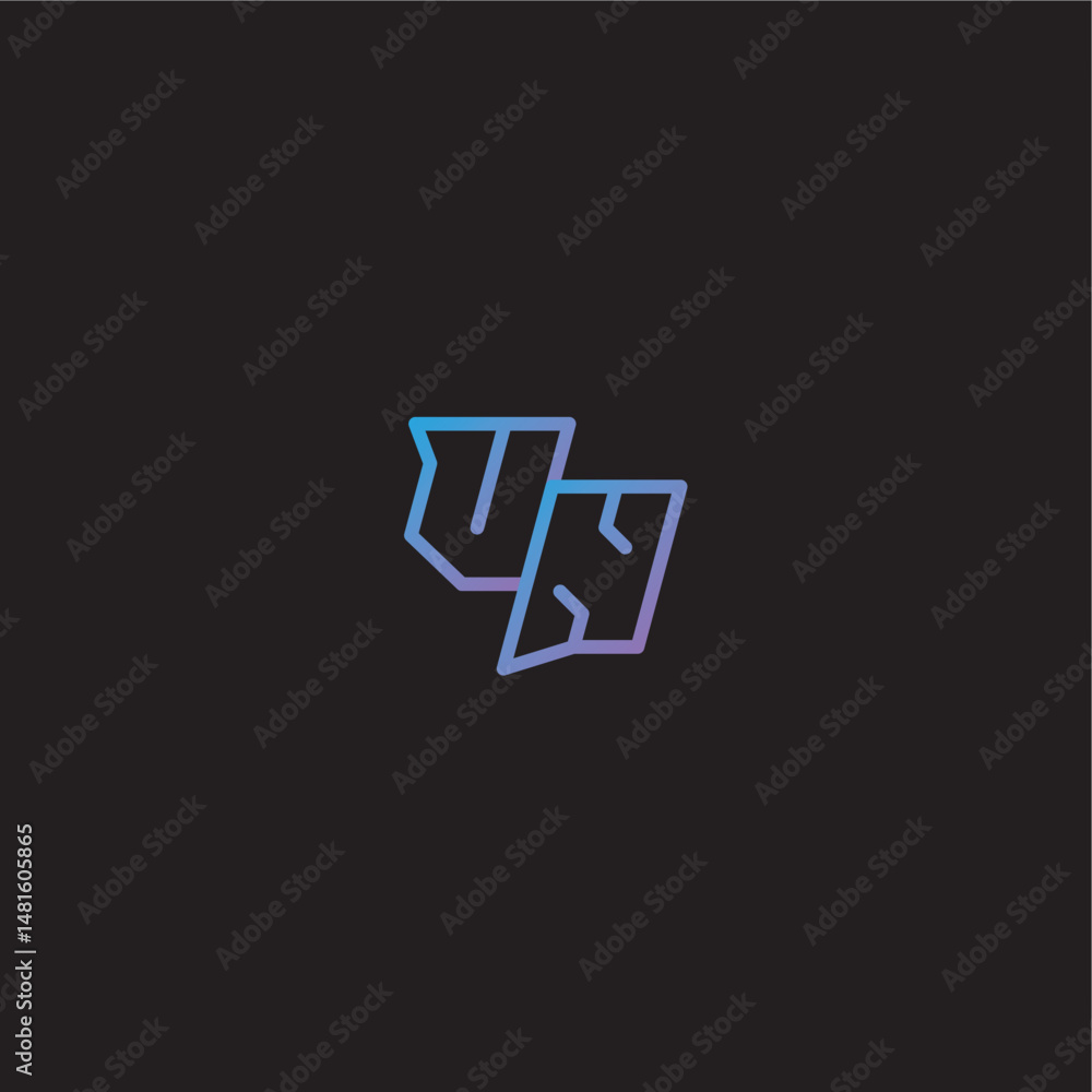 Obraz premium amazing esport style VN monogram logo design letter dinamyc line gaming concept