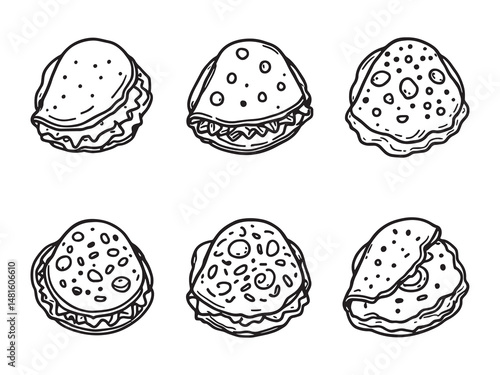 Omelette Outline Drawing