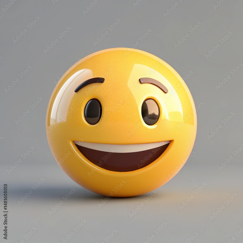 Fototapeta premium 3D illustration smile icon