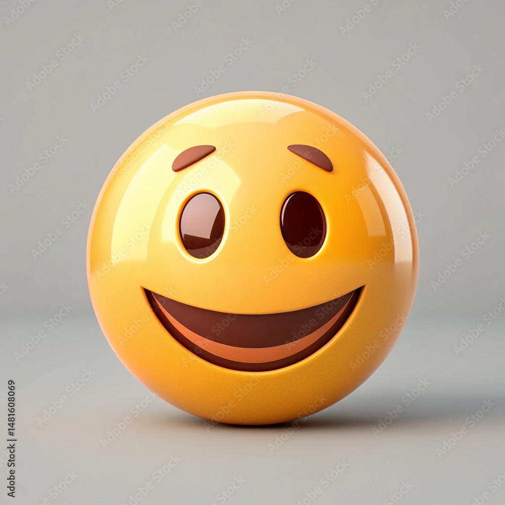 Fototapeta premium 3D illustration smile icon