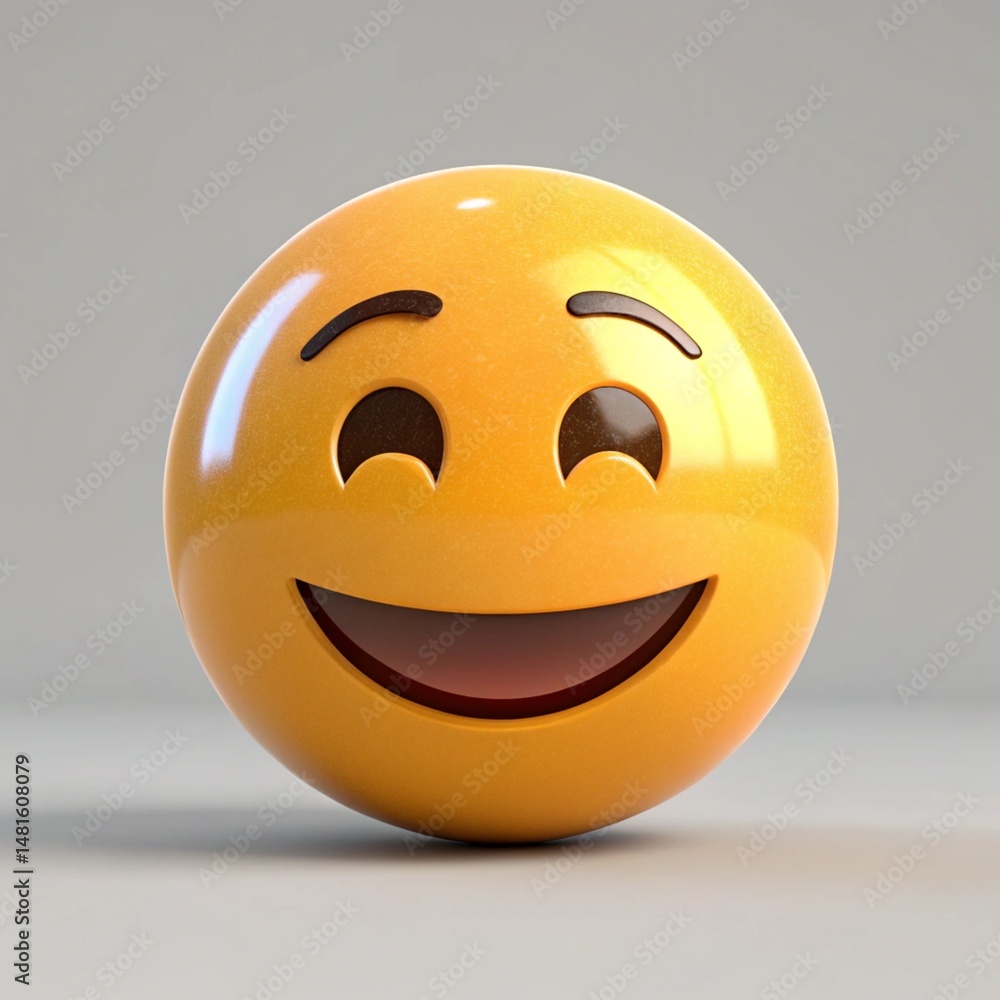 Fototapeta premium 3D illustration smile icon