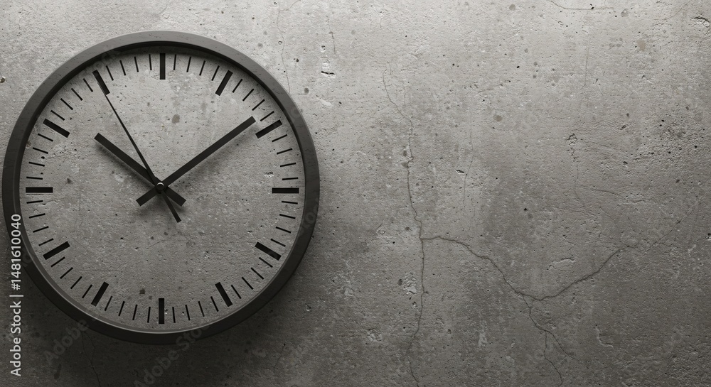 custom made wallpaper toronto digitalMinimalist Clock On Concrete Wall Showing Time And Schedule Concept